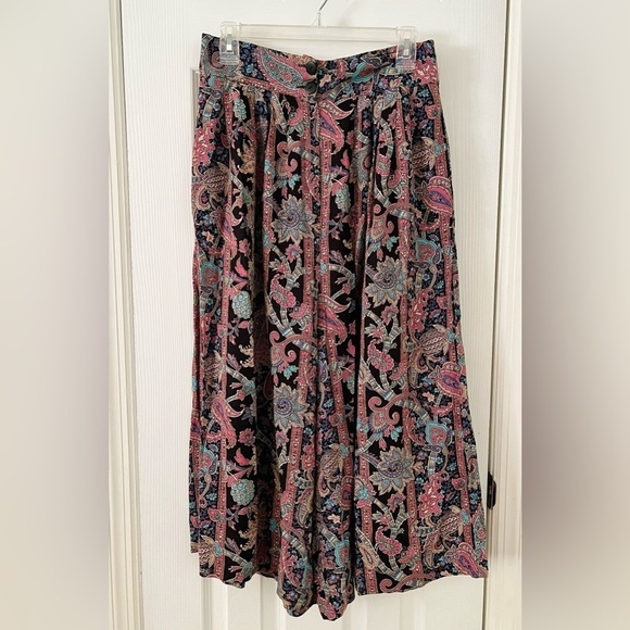 Vintage NY Clothing Co paisley pink black blue palazzo pant set- Size Large - Picture 13 of 13